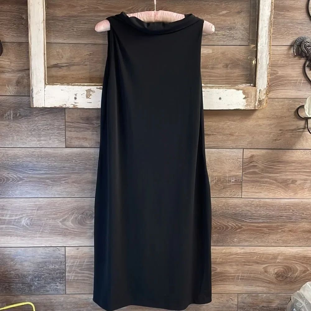 GEORGE Womens Little Black Dress Cowl Neck Sleeveless Size Medium Career Church - Picture 2 of 8